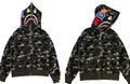 BAPE Shark Camo Full Zip Hoodie Black