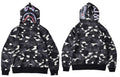 BAPE Shark Black Camo Full Zip Hoodie