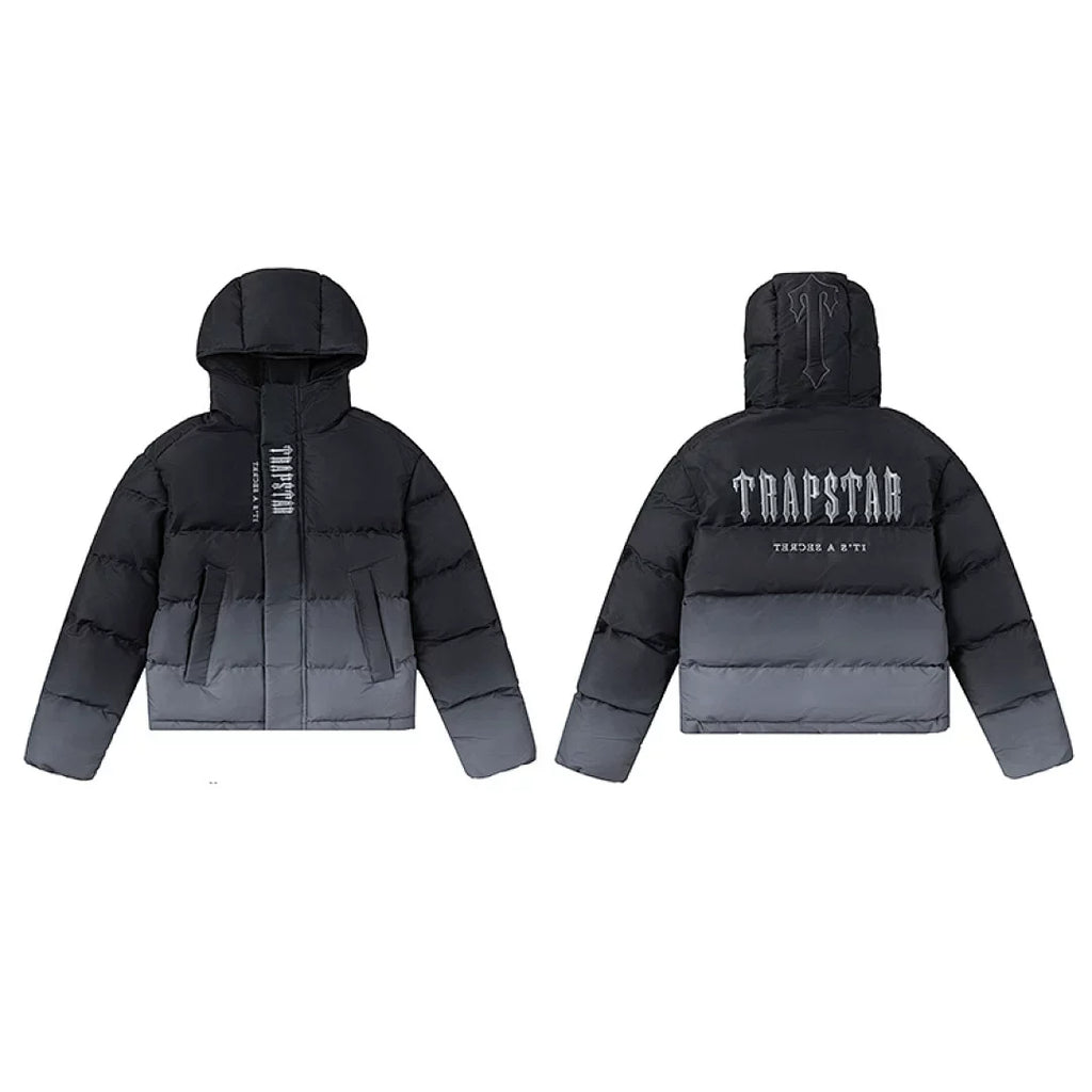 Trapstar Ombre Fade Puffer Jacket - Black/Grey