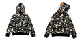 BAPE Shark Camo Full Zip Hoodie Black Grey